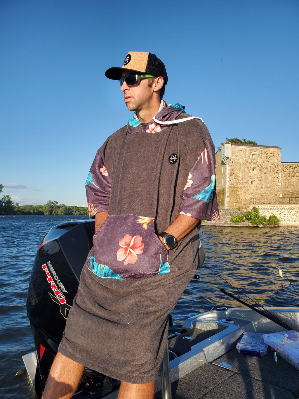 Towel Poncho Floral - Unisex