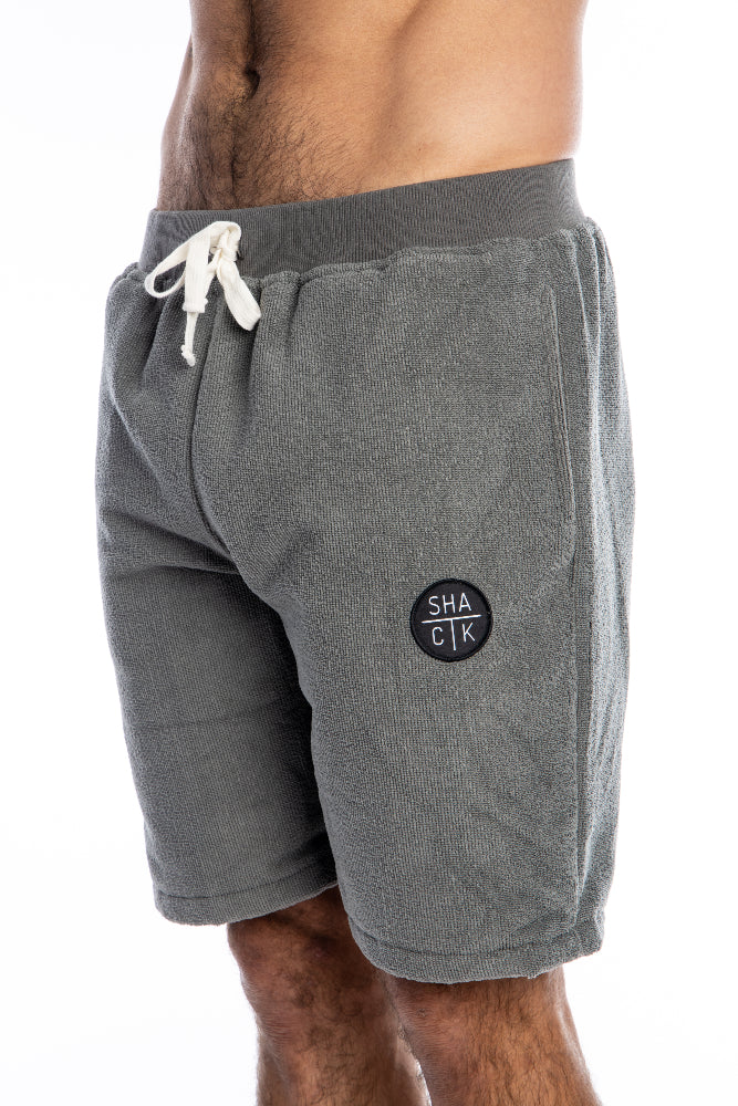 Short jogger en microfibre gris camo - Unisexe