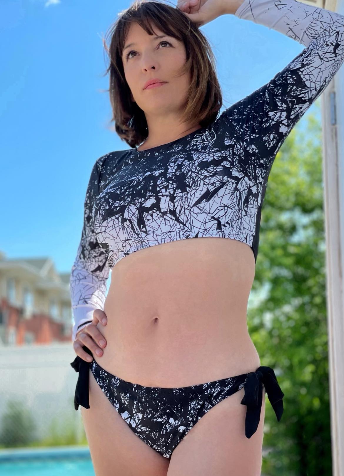 Rashguard Deux Pièces Imprimé Pour Femme