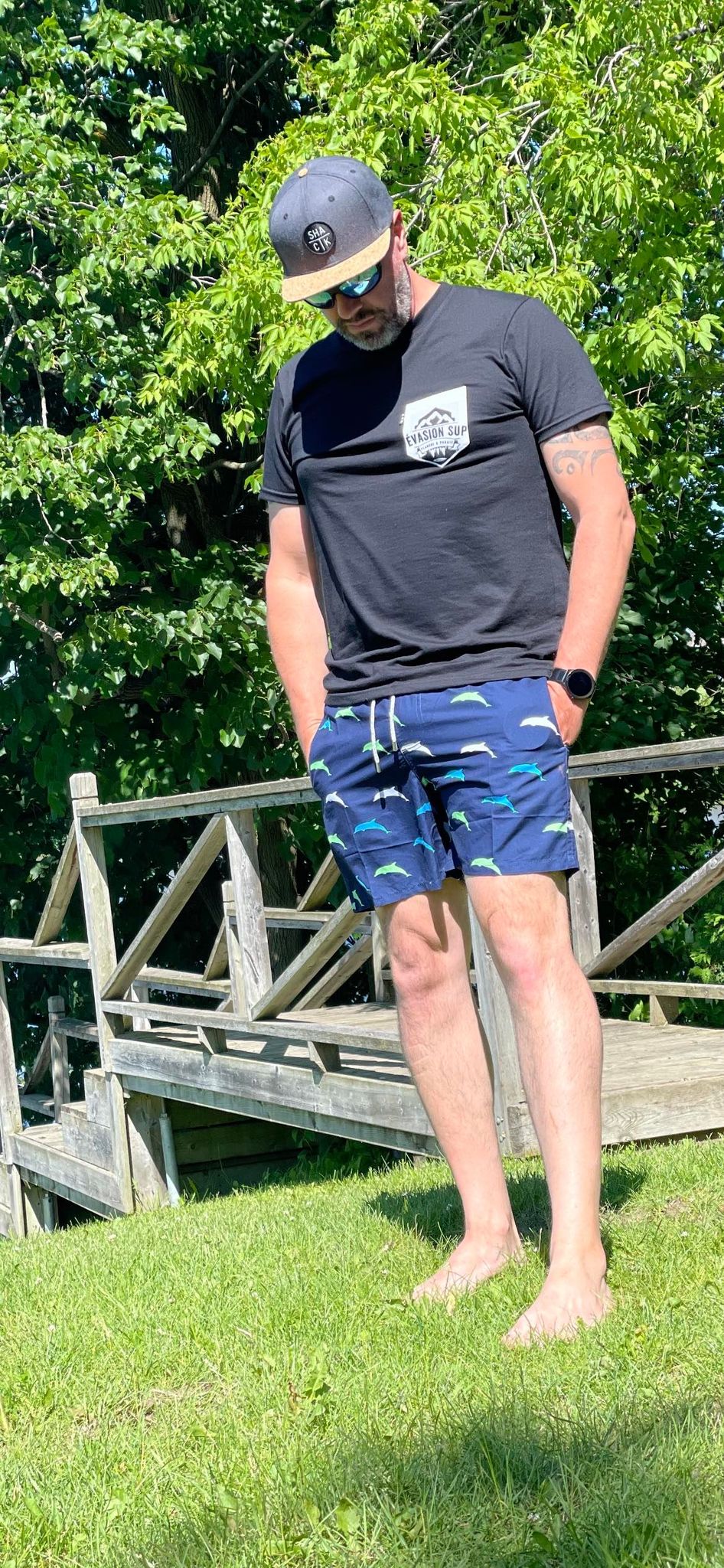 Maillot De Bain Bande Élastique À Imprimé Pour Homme