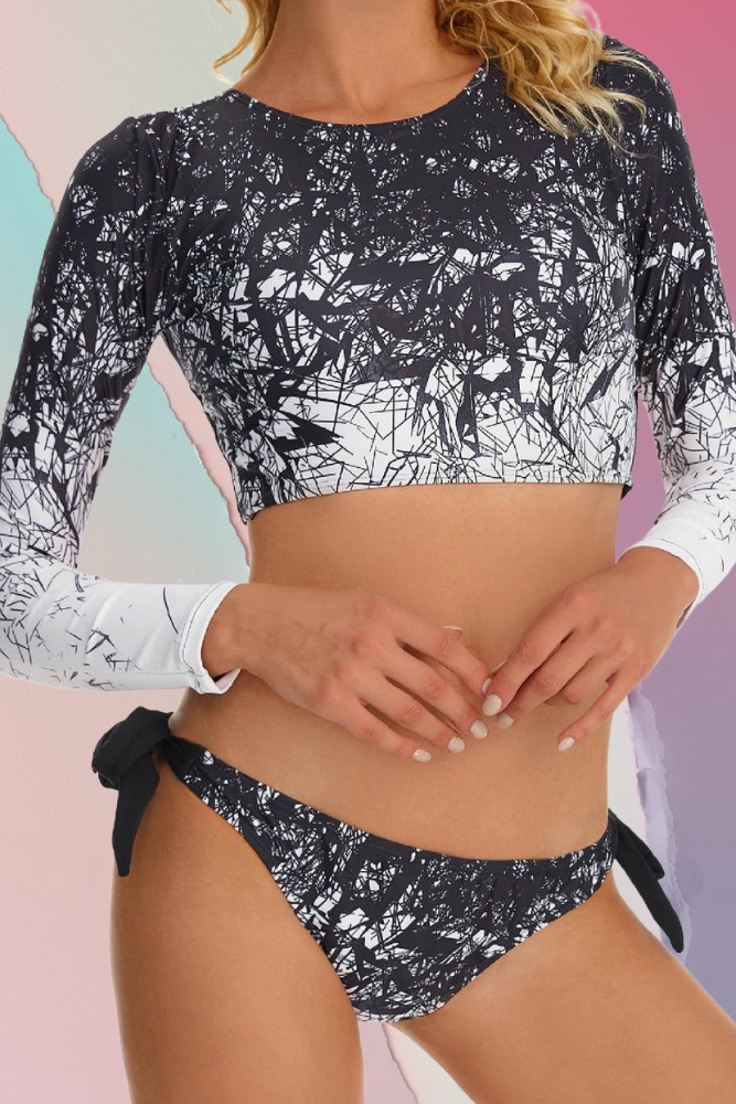 Rashguard Deux Pièces Imprimé Pour Femme