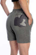 Short jogger en microfibre gris camo - Unisexe